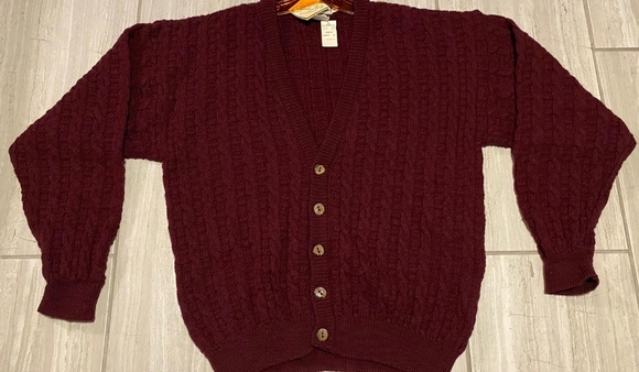 Vintage Columba Reid Burgandy Wool Sweater Unisex - Picture 1 of 3